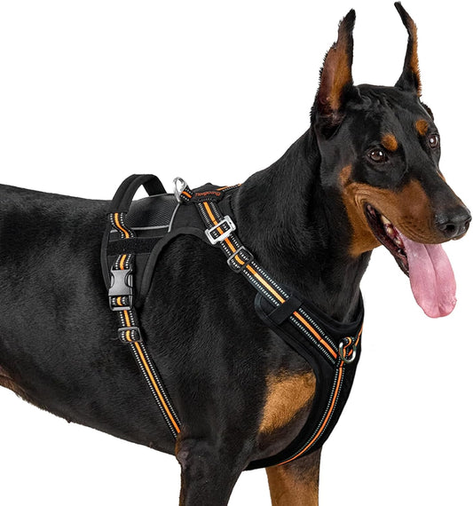 No Pull Tactical Dog Harness Aluminum Neck Buckle with Handle-Large Dog