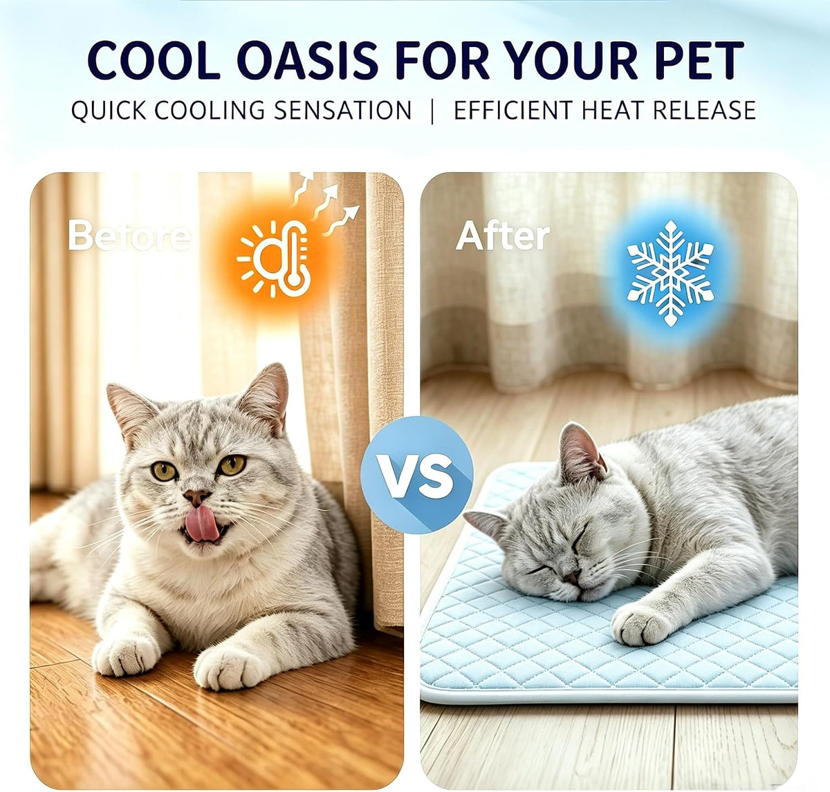 Self-Cooling Dog Mat, Q-Max>0.5 Breathable Pet Pad for Summer