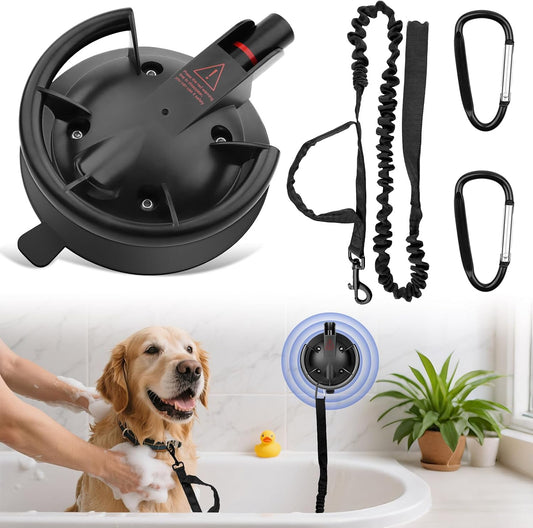 Dog Grooming Bathing Suction Cup with Tether, Dog Tether Indoor Outdoor