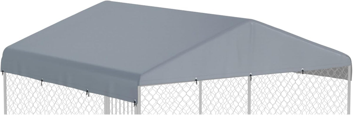 Outdoor Dog Kennel Cover 10' X 10' Replaceable Top Cover, Gray