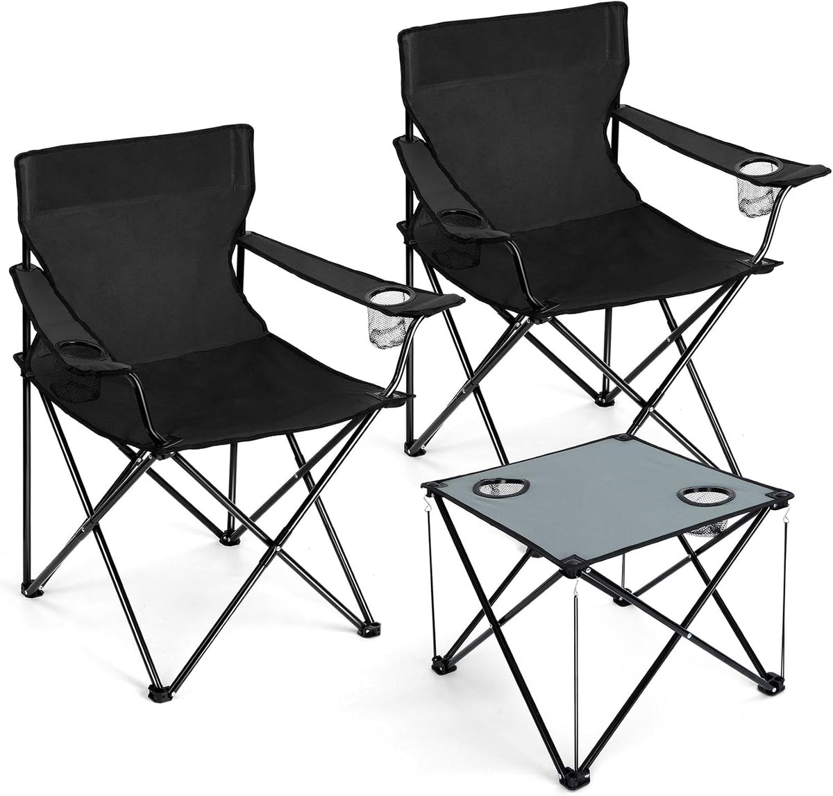 Joyfair Camping Lawn Chairs & Table Set, Large Beach Chairs for Outside