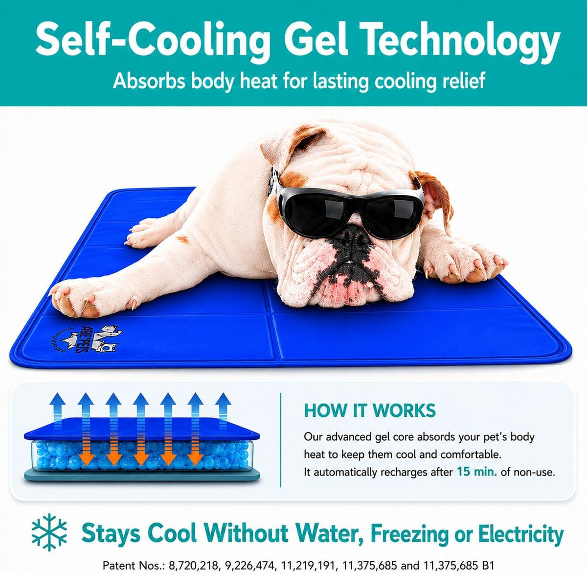 Arf Pets Dog Self Cooling Pet Bed Solid Gel Based | Durable & Non-Toxic