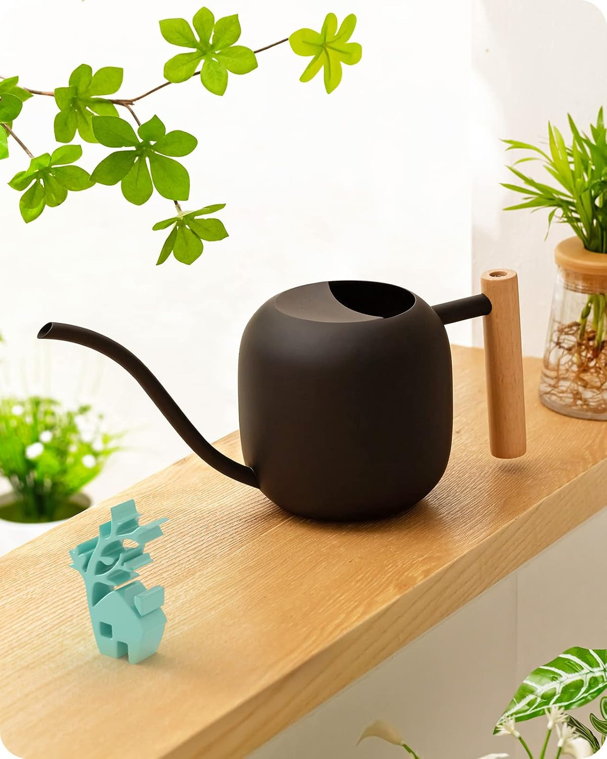 Baffect Watering Can Indoor Plants with Long Spout, 1.2L / 41Oz (Black)