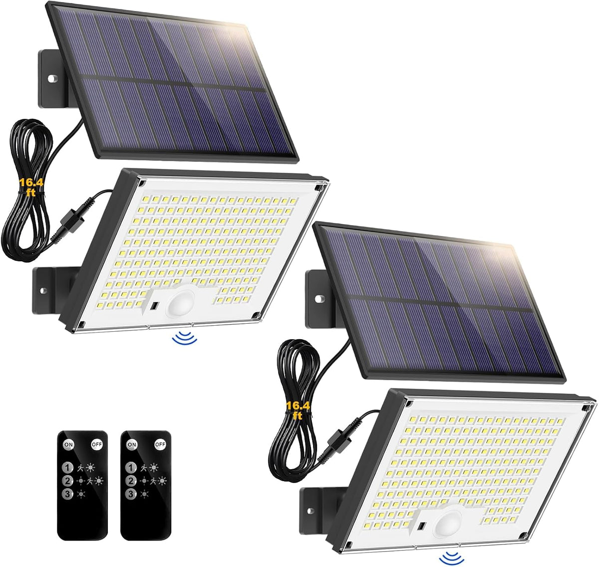 Gusicil Solar Lights Outdoor 2Pack, Motion Sensor Flood Lights for Yard