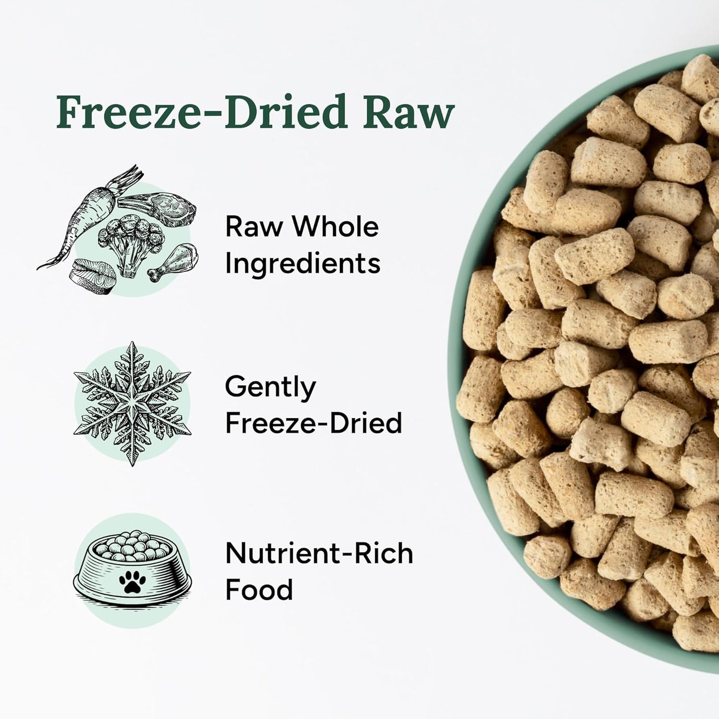 360 Pet Nutrition Freeze-Dried Raw Dog Food – Multi-Protein with Beef, Chicken, Fish, Liver & Organs, High Protein, Omega-3S, Fruits, Veggies & Superfoods, Grain-Free, No Fillers, 1 Lb – Made in USA