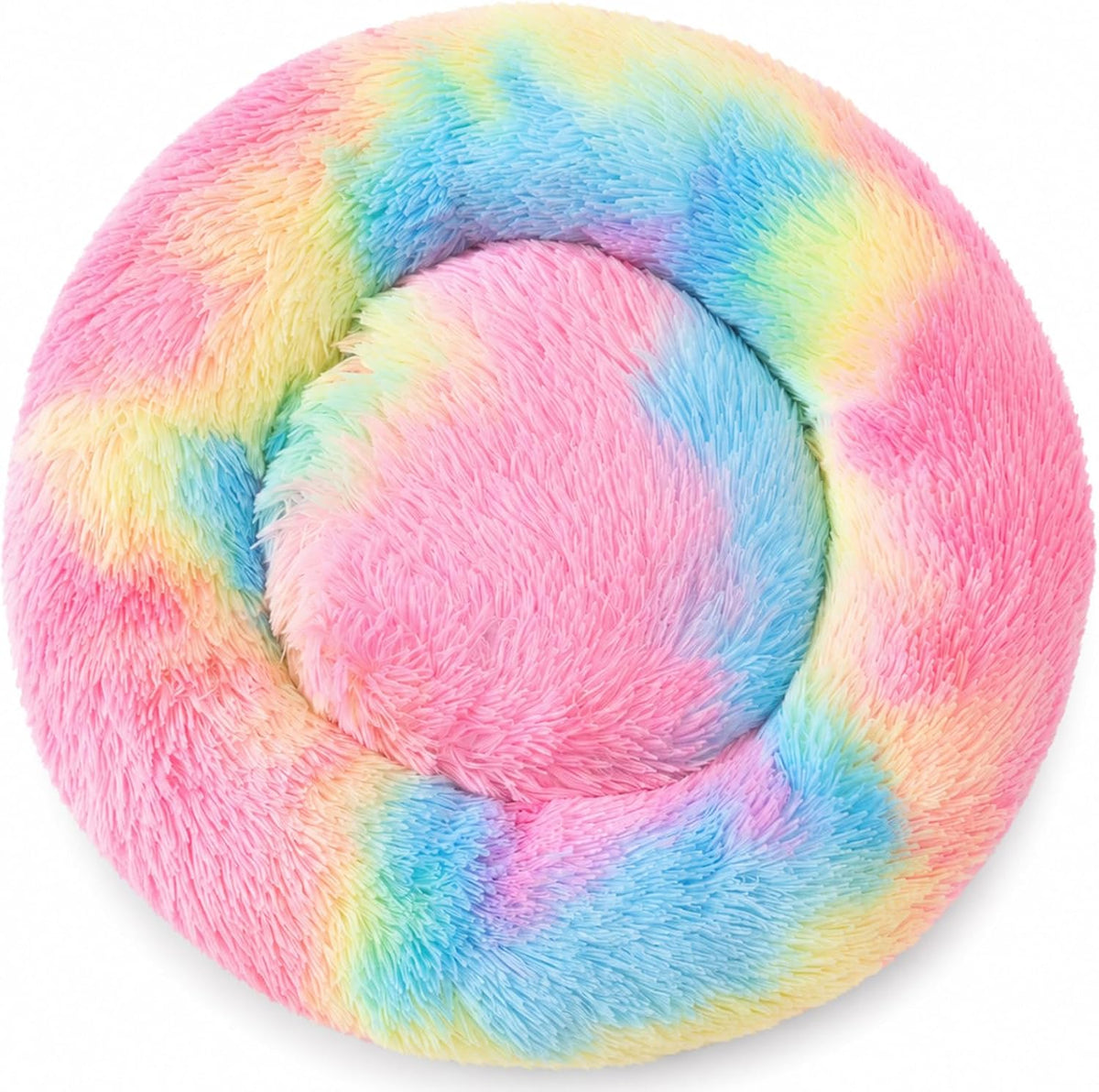 Cat Bed for Indoor Cats, Donut Washable Bed for Kittens, Small Dogs Rainbow