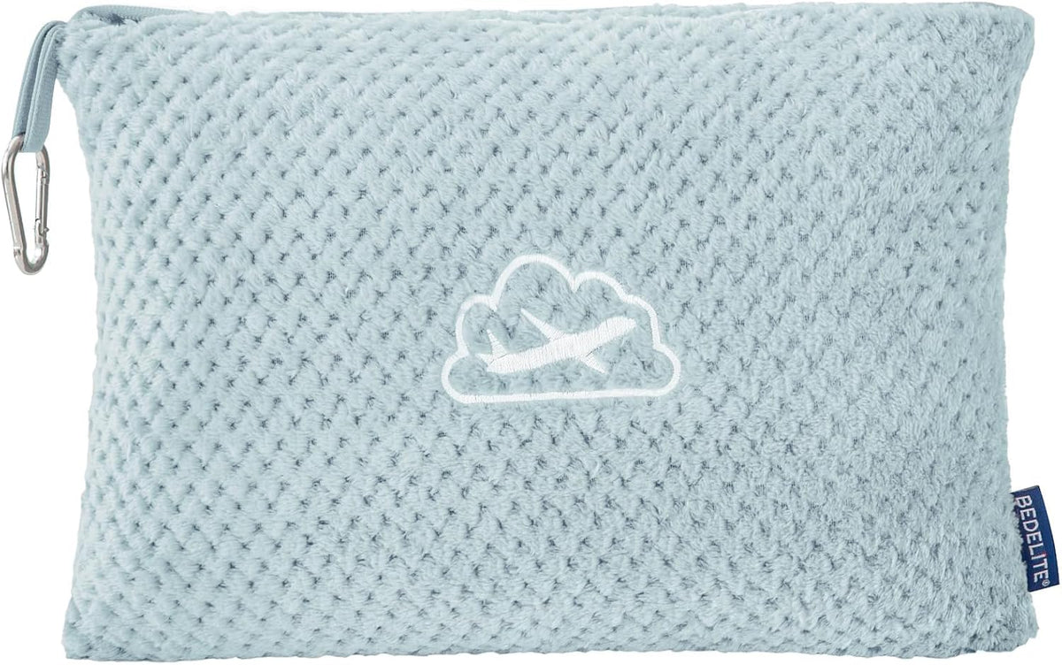 BEDELITE Travel Blanket with Bag, Jacquard Fleece Blanket 65"X40", Blue