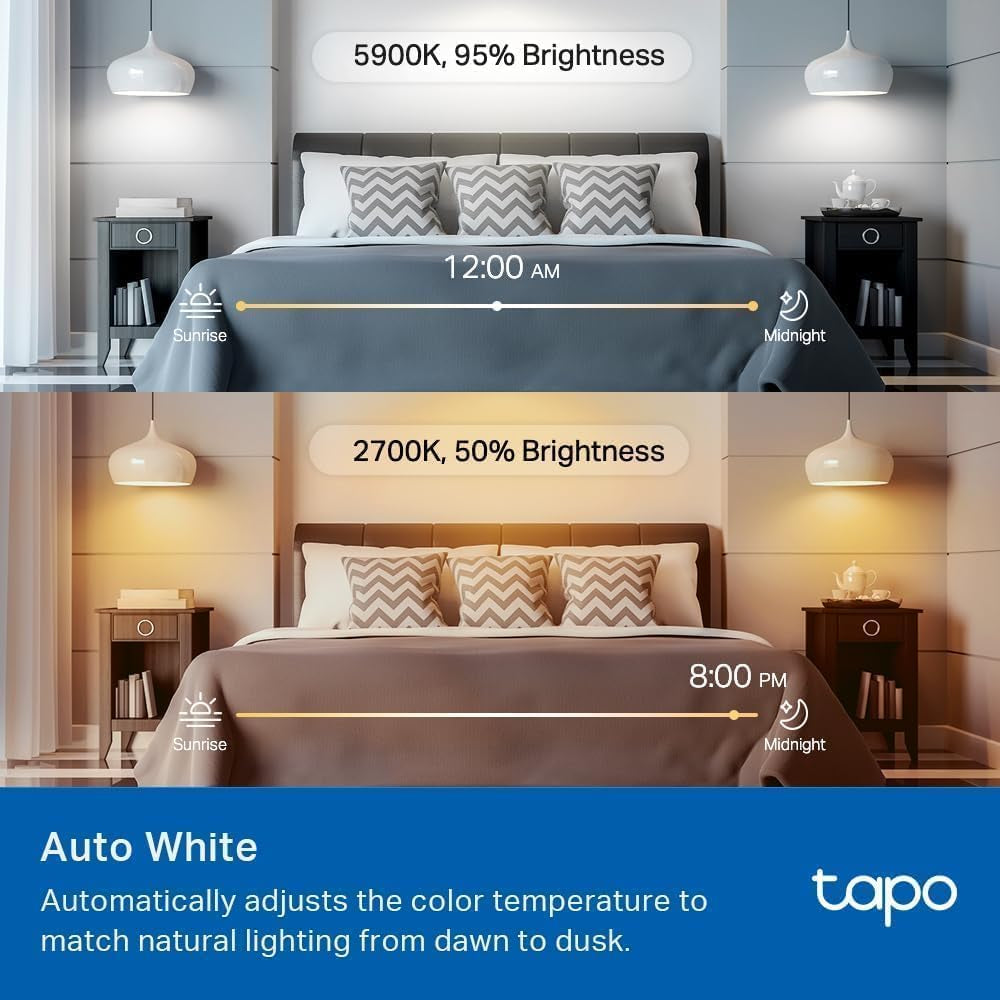 Tapo Multicolor Dimmable Smart Light Bulbs, L535E(2-Pack), A19 E26, 1100LM