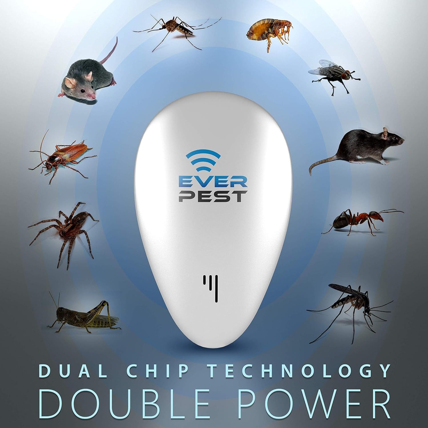 Ultrasonic Pest Control Repeller - Repel Rodents, Ants, Cockroaches Get Rid, Bed Bugs, Mosquitos, Flies, Spiders, Squirrel Bats - Eco-Friendly
