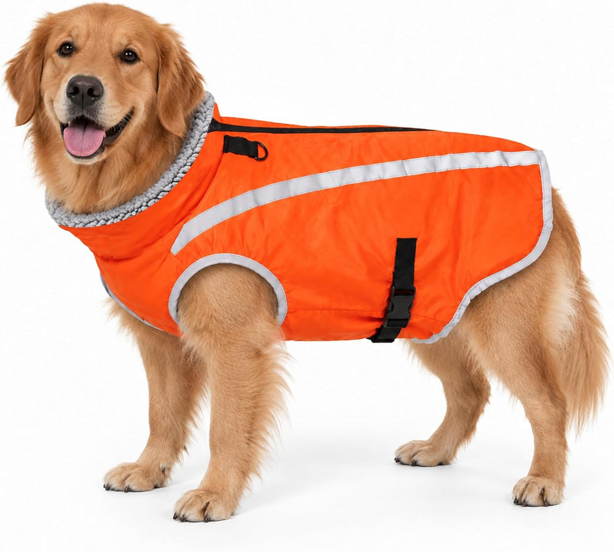 Reflective Orange Dog Hunting Vest, Warm Dog Winter Coat for Outdoor Use