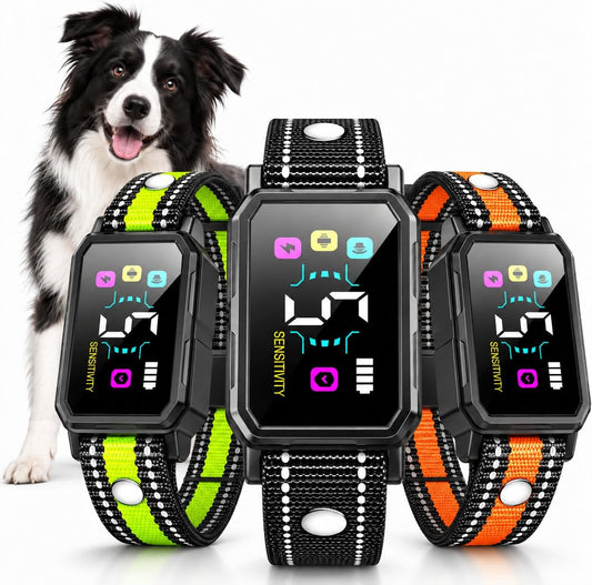 3 Pack Dog Bark Collar, Automatic Bark Collar for Dogs, Rechargeable Smart anti Barking Collar with Beep Vibration and Static, Adjustable Sensitivity, No Bark Collar for Small Medium Large Dogs