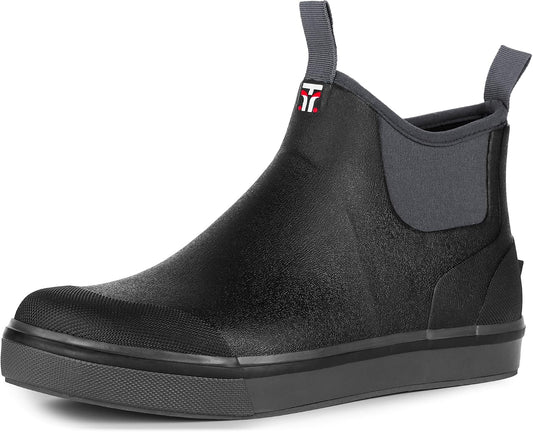 Men'S Deck Boots, Waterproof Rubber Rain Boots for Fishing