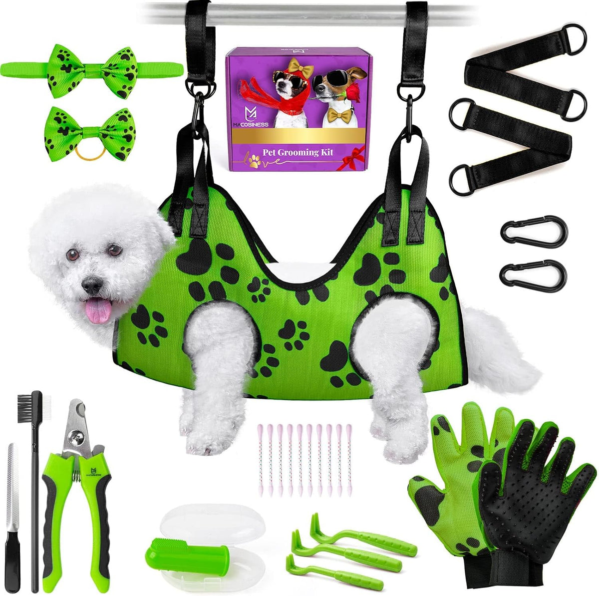 2025 16-In-1 - Dog Grooming Hammock - Dog Hanger for Nail Trimming - Dog Grooming Sling - Cat Sling for Cutting Nails - Cat Hammock for Nail Trimming - Dog Restraint for Nail Clipping