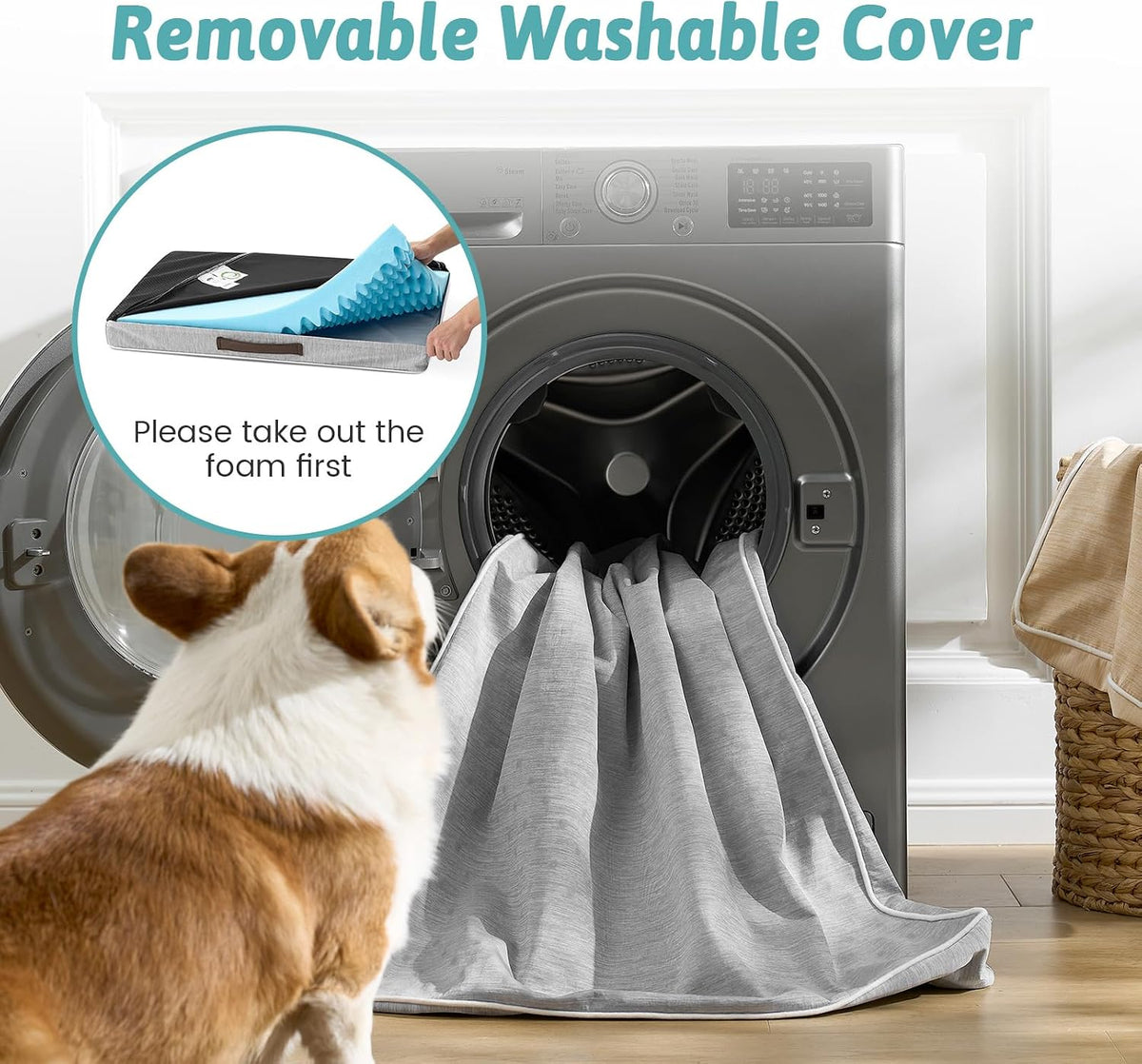 COZY KISS Cooling Orthopedic Dog Bed, Q-Max>0.5, Waterproof Lining, 36X27In