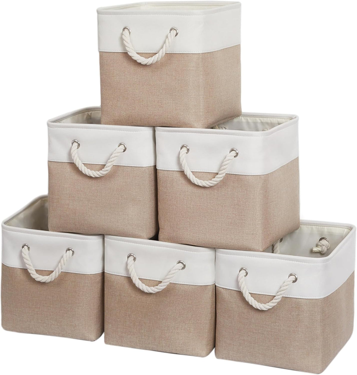 11 Inch 6 Pack Cube Storage Bins with Handles