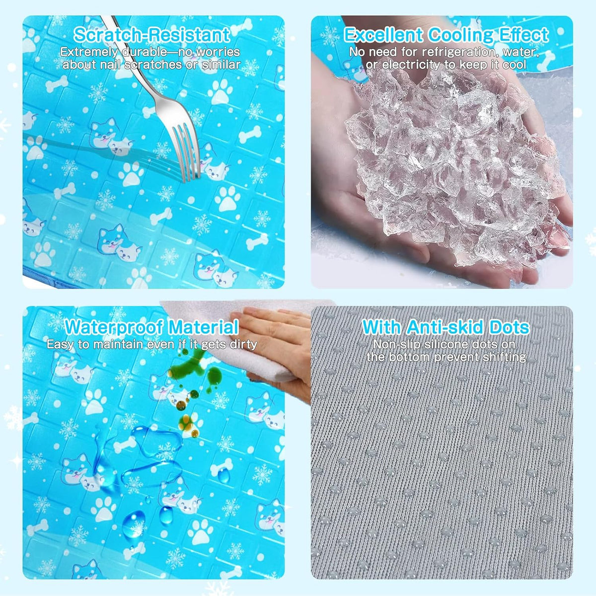 Dog Cooling Mat, Non Toxic Gel Cooling Pad for Small to Large Dog
