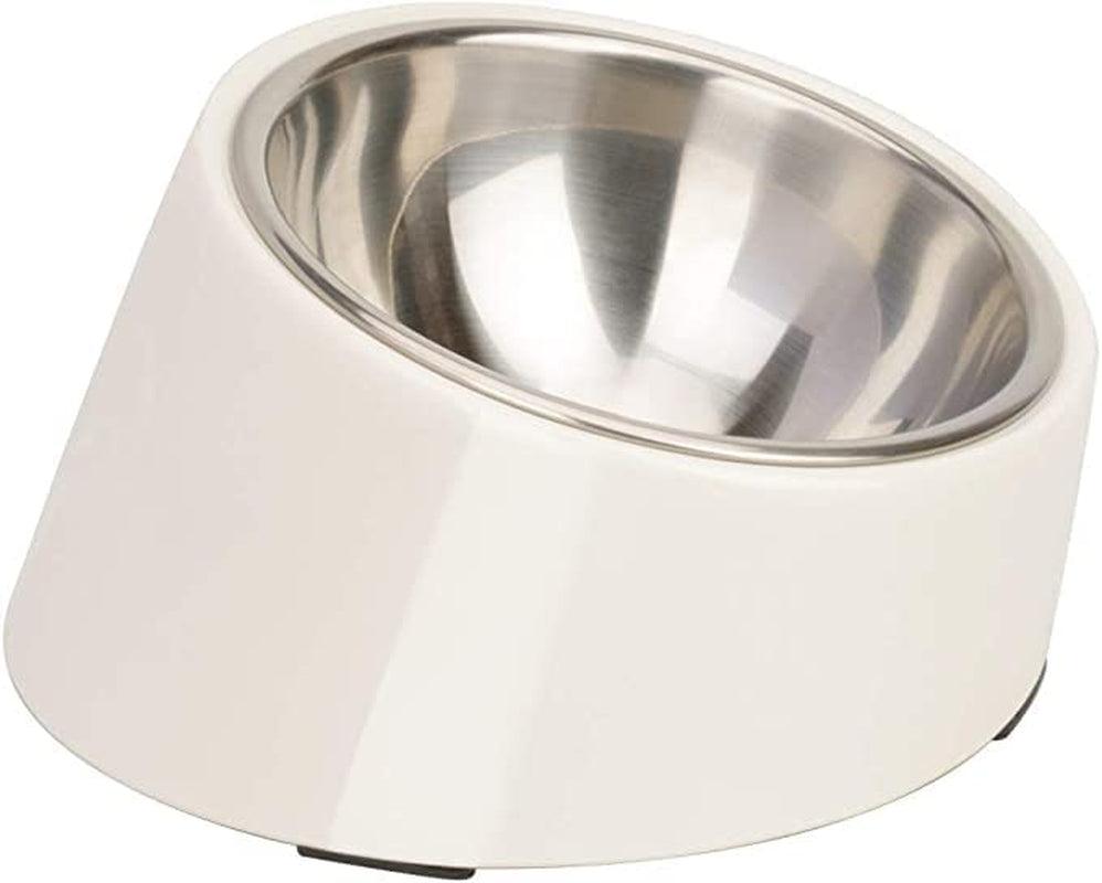 SUPERDESIGN Anti-Vomiting 15° Slanted Pet Bowl S/0.5 Cup White