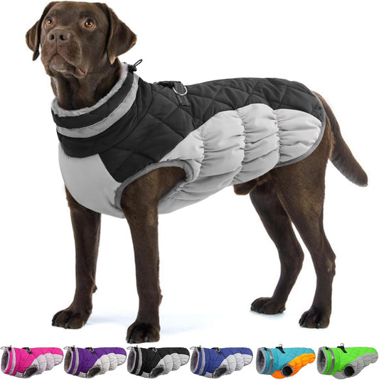 Dog Jackets for Large Dogs, Warm Dog Winter Coat with Harness, XXL