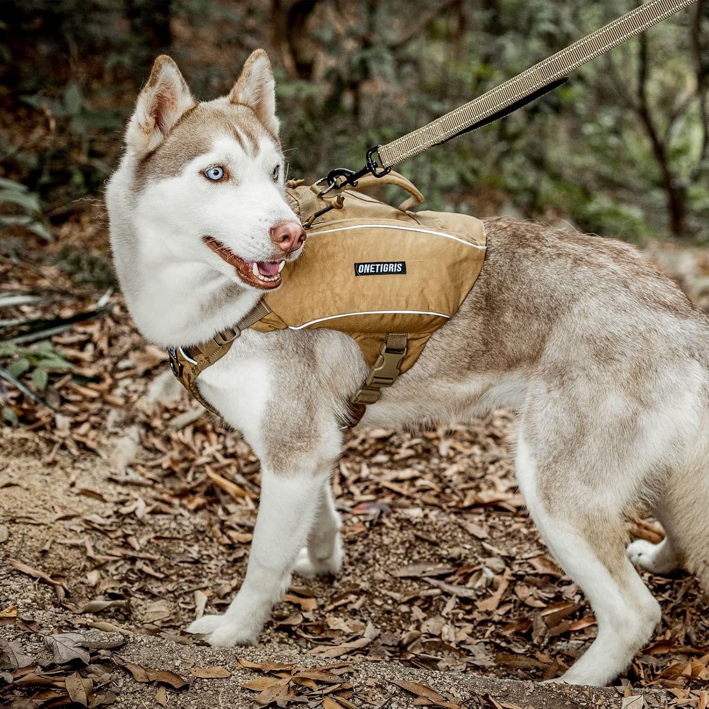 ONETIGRIS Y-Shaped Dog Backpack No Pull CAMLUS Dog Saddle Bag with D-Rings, Lightweight Dog Pack Hiking Gear for Dogs Hunting Camping Travel