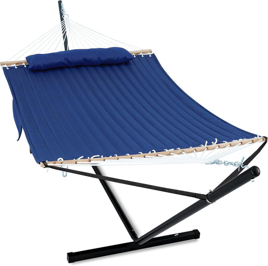 GAFETE 2 Person Hammock with Stand for Outside, Heavy Duty Steel Stand