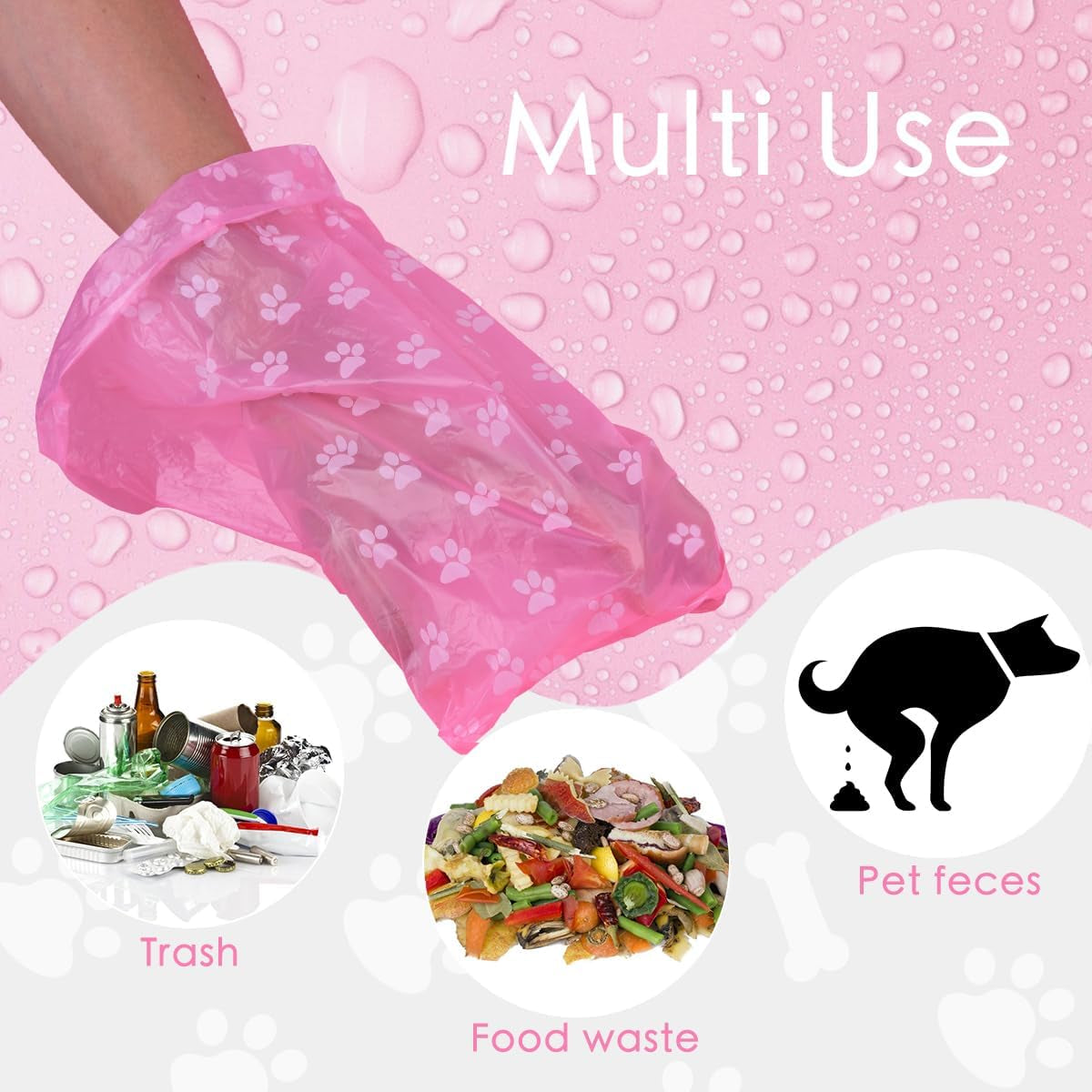 Poop Bags Rolls 256 Count - 9X13 Inches Pink Thickened Leakproof Lavender Scent Poo Bags for Dogs, Eco-Friendly Pet Waste Bags for Walking,Travel,Home.