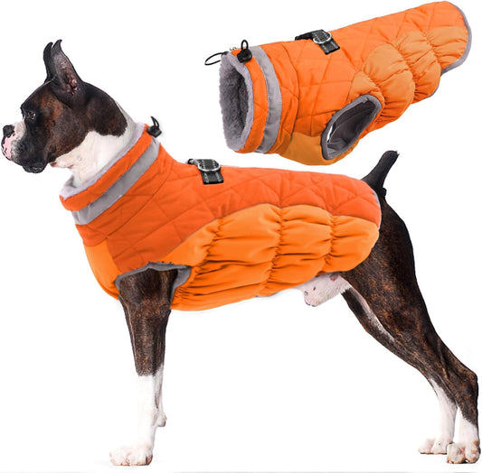 Dog Coat Warm Dog Winter Coat Waterproof Dogs Jacket with Harness