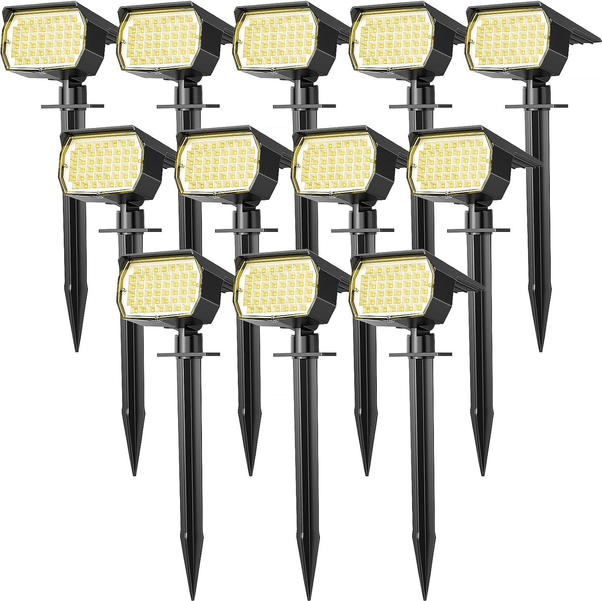 WENATY Solar Spot Lights Outdoor Waterproof Spotlights 12 Pack Warm White