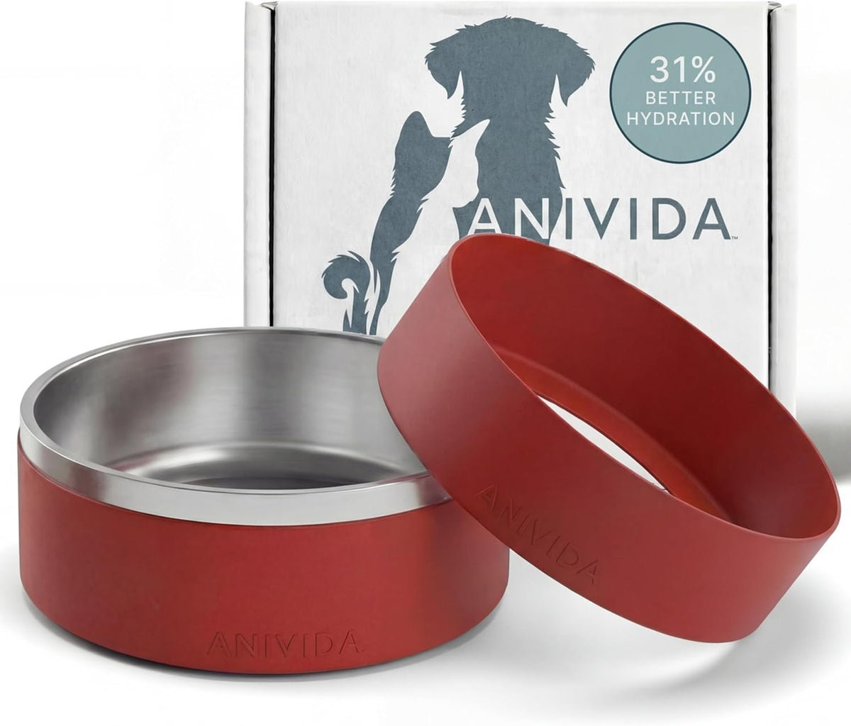 Stainless Steel Dog Water Bowl, Scented Non Slip Bowls for Pets