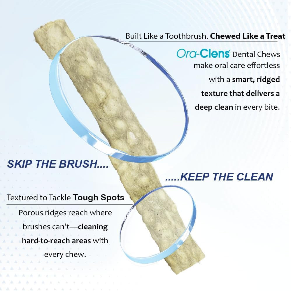 Oral Hygiene Chews for Small Dogs-Enzymatic Dental Treats for Daily Oral Care, Cleans Teeth and Freshens Breath, Reduces Plaque, Bacteria and Tartar Build up without Brushing-30 Chews
