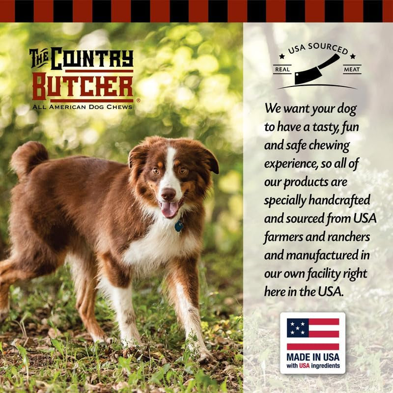 THE COUNTRY BUTCHER 4" Beef Marrow Dog Bones for Aggressive Chewers, Large and Medium Breed Dog Treat, Natural, Tough, Chew Toy, Made in the USA, 3 Count