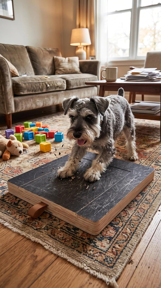 Dog Nail Scratch Board File - Pet Nail File Board with 2 Sandpaper Replacement Non-Slip Mat Square Scratching Scratchboard Sandpaper Treat Trimming Emery Sand Trimmer Puppy