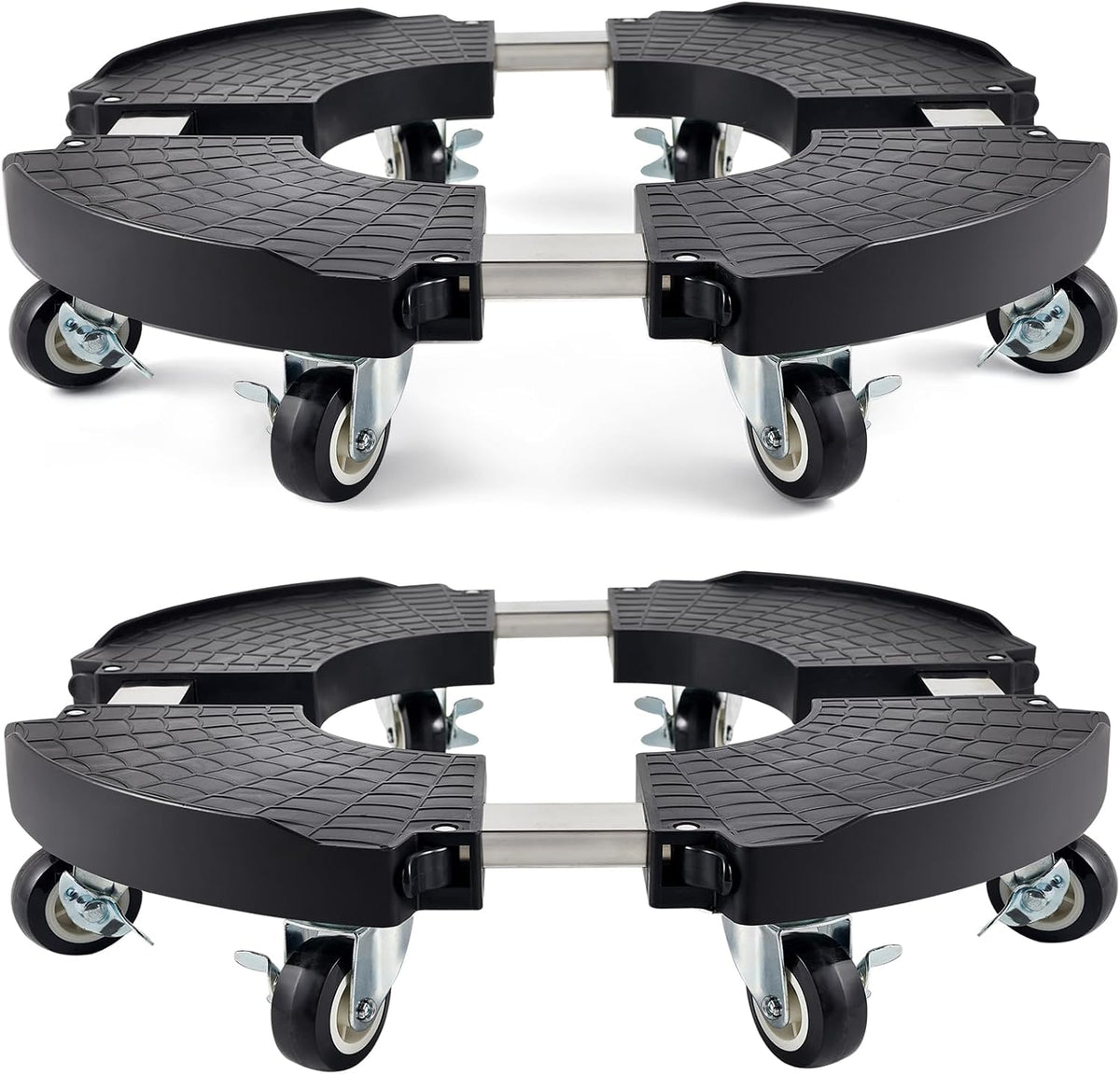 Treegun 2 Pack Plant Caddy with Wheels Heavy Duty with 8 Lockable Casters, Rolling Plant Stand Adjustable for 8Inch-22Inch Outdoor Indoor Large Plant, Plant Stand with Wheels 500Lbs Capacity