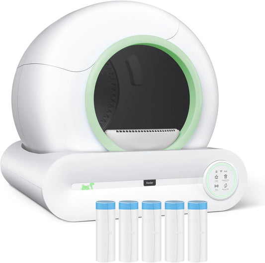 5 Rolls Refill Liners for Self-Cleaning Smart Litter Box, Leak-Proof & Easy Clean Cat Litter Bags