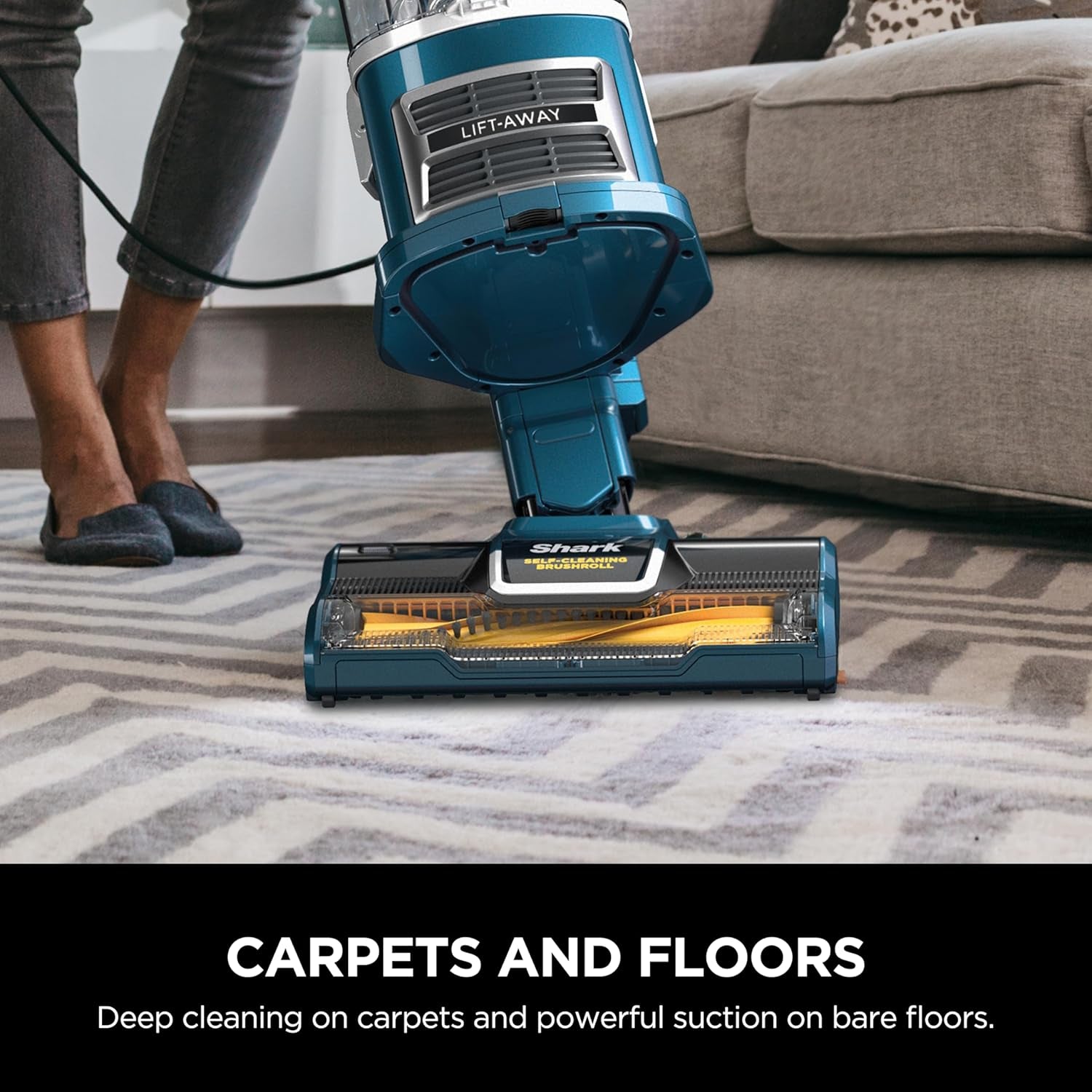 Shark Upright Vacuum, Navigator Lift-Away with Self-Cleaning Brushroll, HEPA Filter, Swivel Steering, Upholstery Tool & Pet Crevice Tool, Perfect for Pets & Multi-Surface, Teal, ZU503AMZ