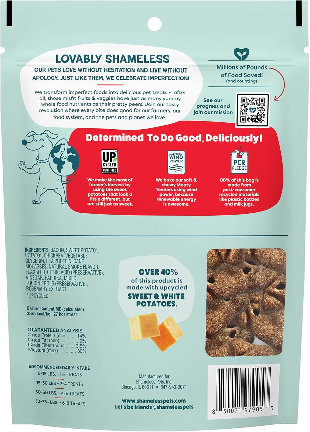Shameless Pets Soft Dog Treats – Bacon Me Crazy Meaty Tenders, Soft & Chewy Treats for Dogs, Real Bacon 1St Ingredient, Grain Free, Healthy Treats for Small, Medium & Large Dogs, 8Oz