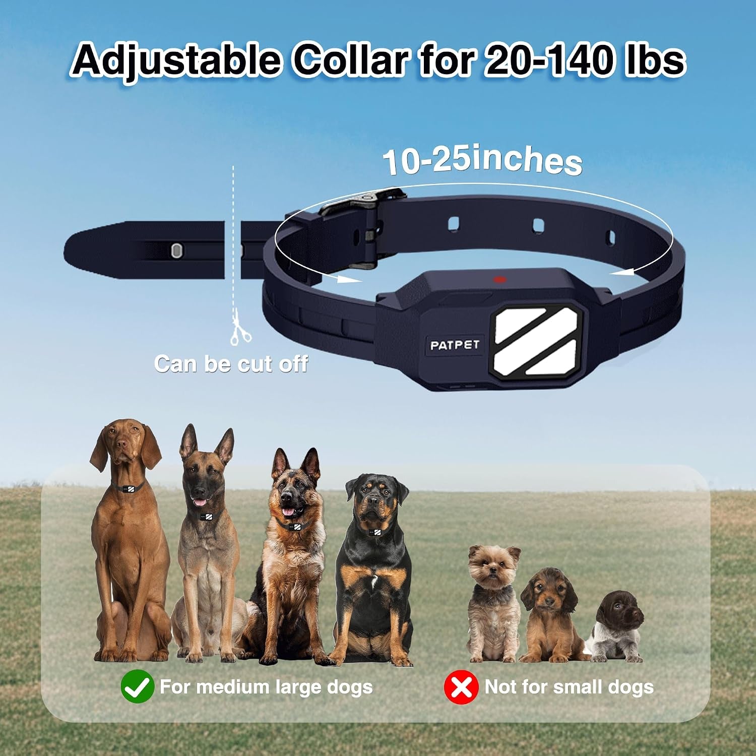 PATPET Dog Training Collar with Remote - 4200FT E Collars for Dogs Training for Large Medium Dogs, Rechargeable Waterproof Electric Dog Collar with 4 Training Modes & Night Lights