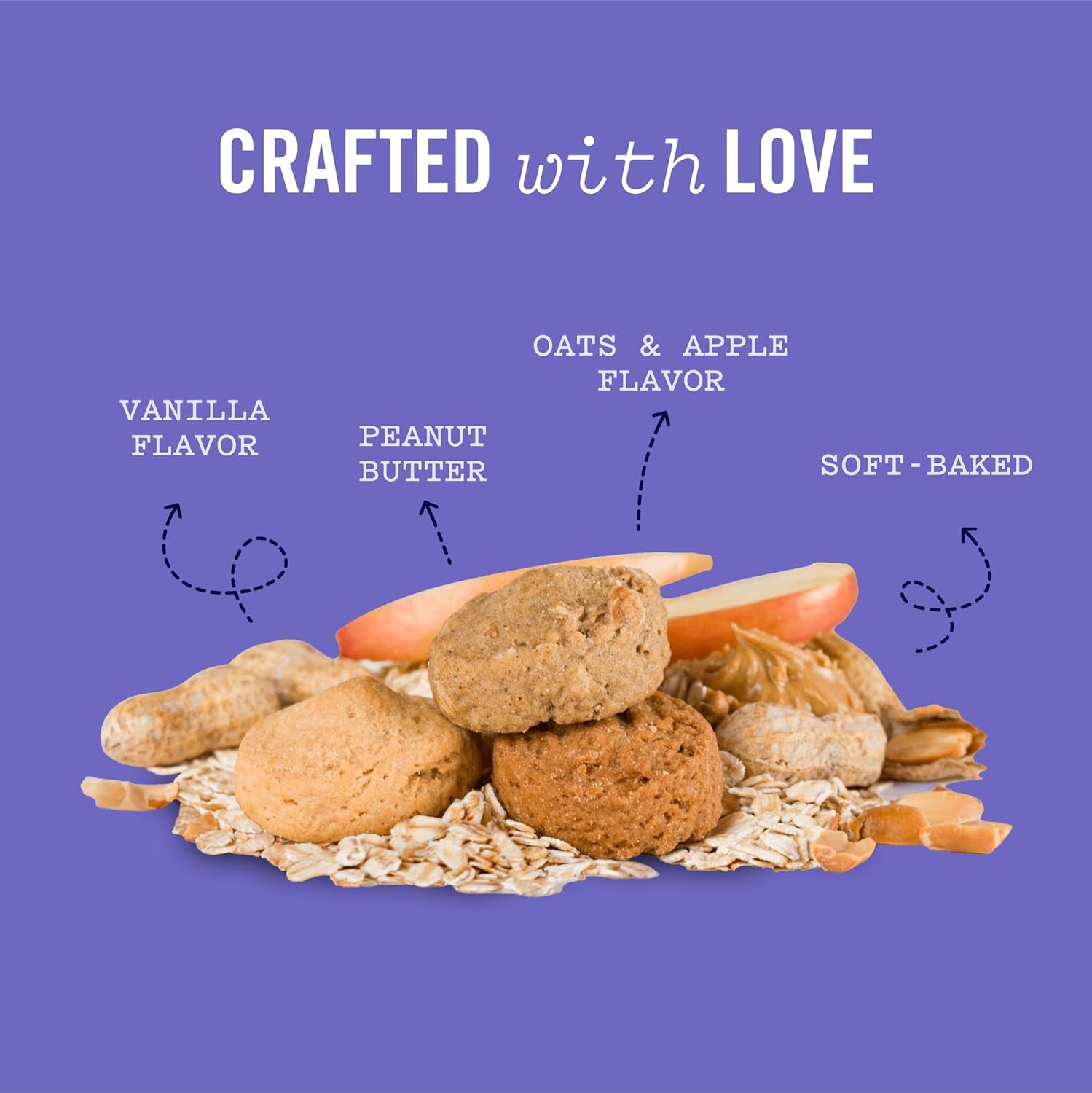 Three Dog Bakery Assort Mutt Trio, 48Oz – Delicious Dog Treats with Oats, Apple, Peanut Butter & Vanilla, Premium Dog Training Treats, Puppy Treats