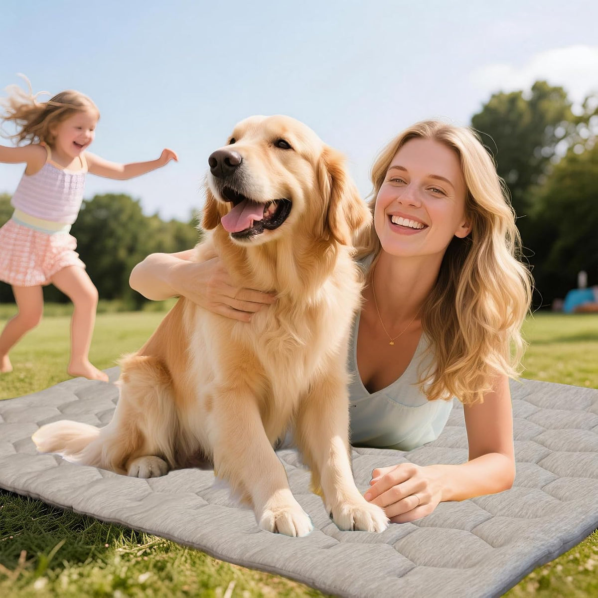 Cooling Mat for Dogs, Q-MAX>0.4 Size A(35"X22") Taupe