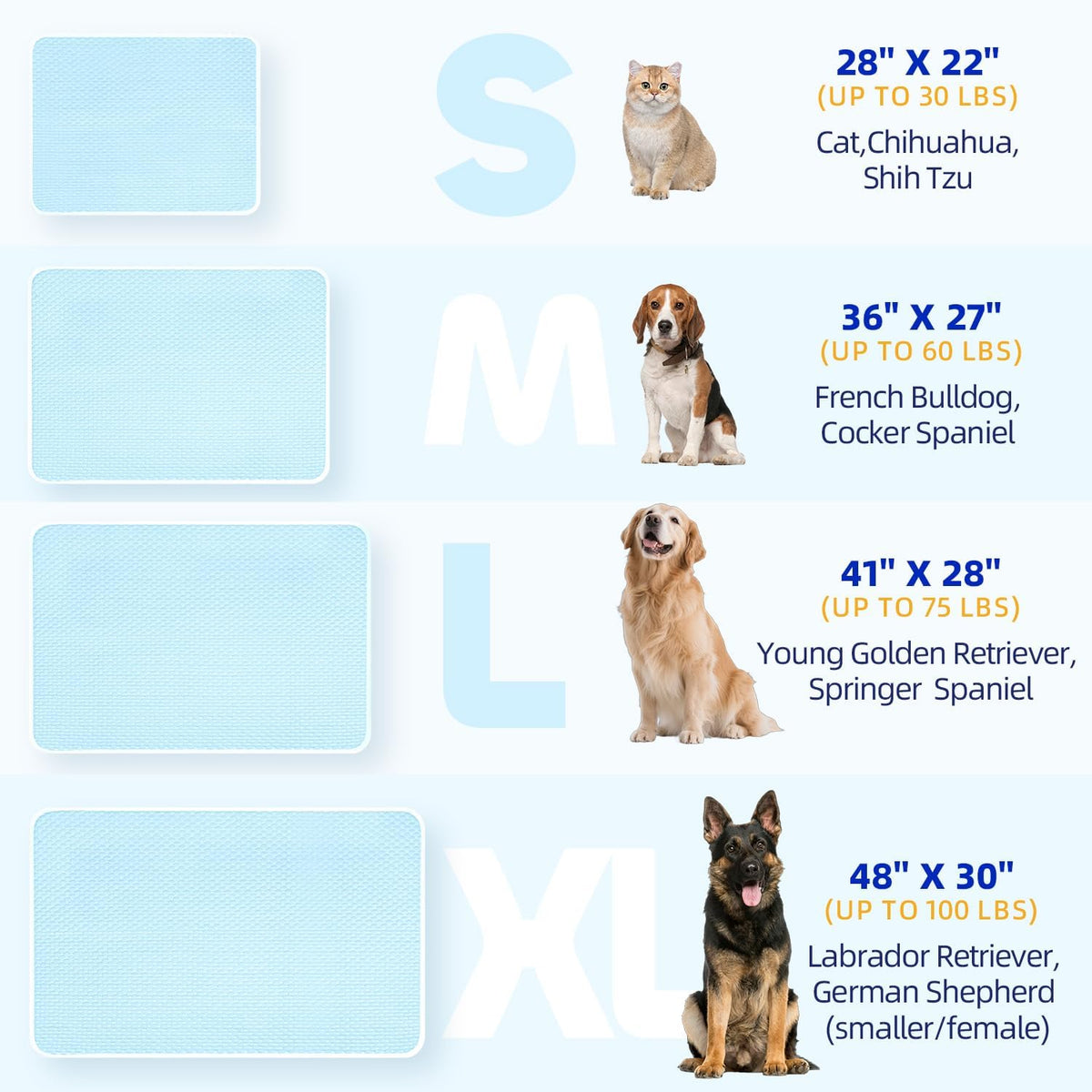 Mora Pets Dog Cooling Mat Instant Pet Cooling Pad Bed for Extra Large Dogs