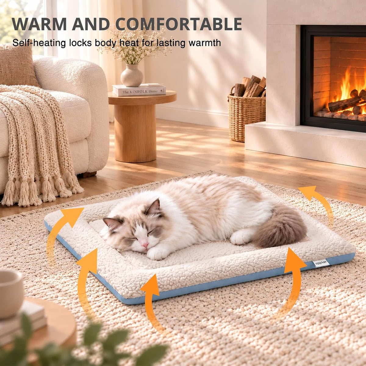 Cooling Mat for Dogs & Cats, Reversible Self Warming Cat Bed, 24"X18"X2"