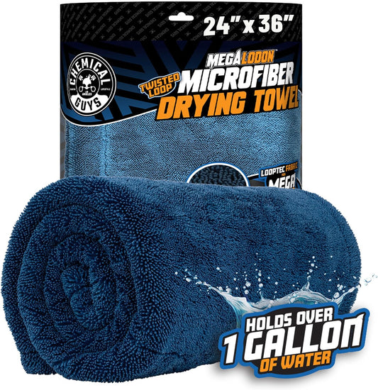Chemical Guys, Megalodon Twisted Loop Microfiber Drying Towel, 24 X 36 In