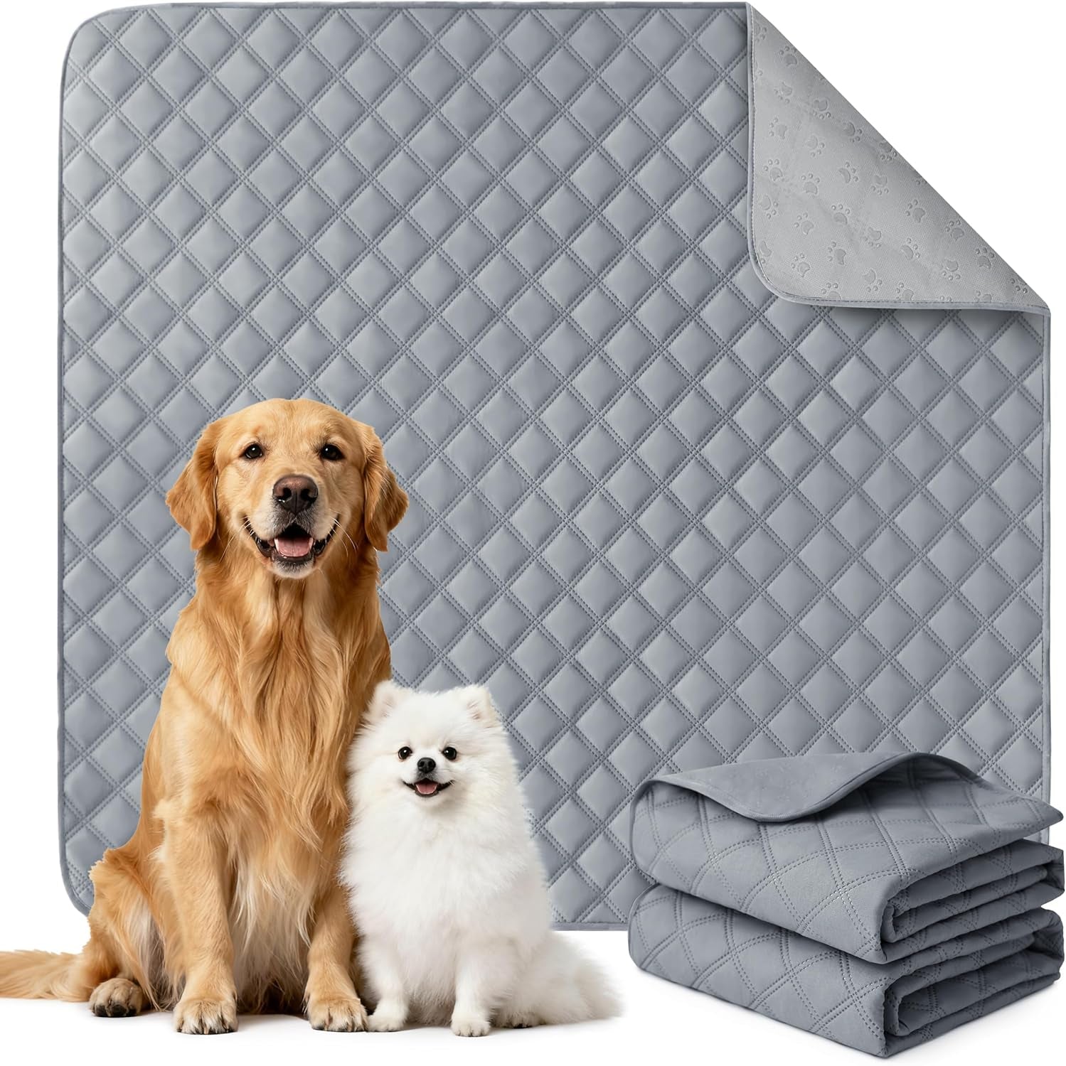 Eterish Reusable Washable Pee Pads for Dogs Large/Extra Large 36'' X 41'' 2 Pack, Absorbent Pet Puppy Dog Training Pads Non-Slip, Waterproof Whelping Potty Pads for Dogs Leak-Proof