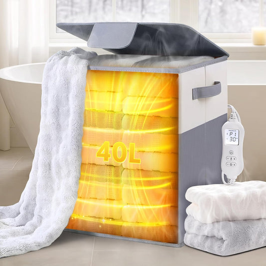 Towel Warmer, 40L Large Towel Warmer for Bathroom, Portable Towel Heater Bucket with Auto Shut Off, Electric Hot Towel for Spa,Blanket,Baby,Bathrobe,Oversized Towels