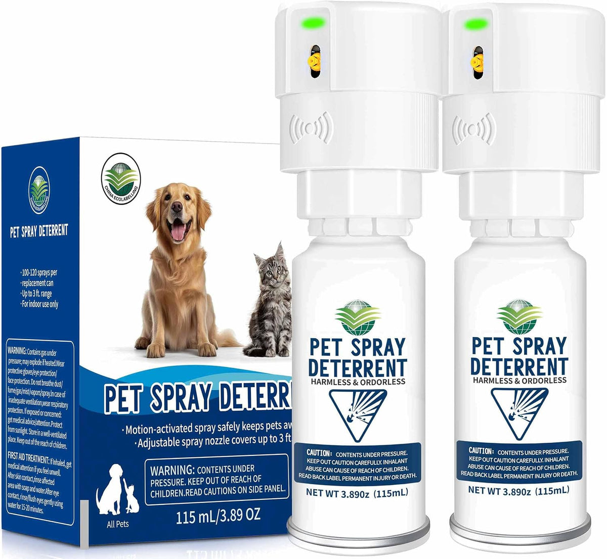 Cat Deterrent Spray [ 2 Pack ], Motion Activated Pet Deterrent Spray System
