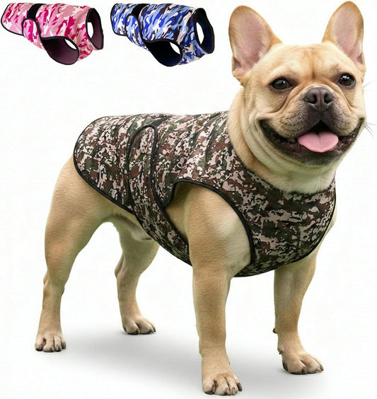 Dog Cooling Vest, 2-Layer Microfiber Cooling Jacket, Green, M