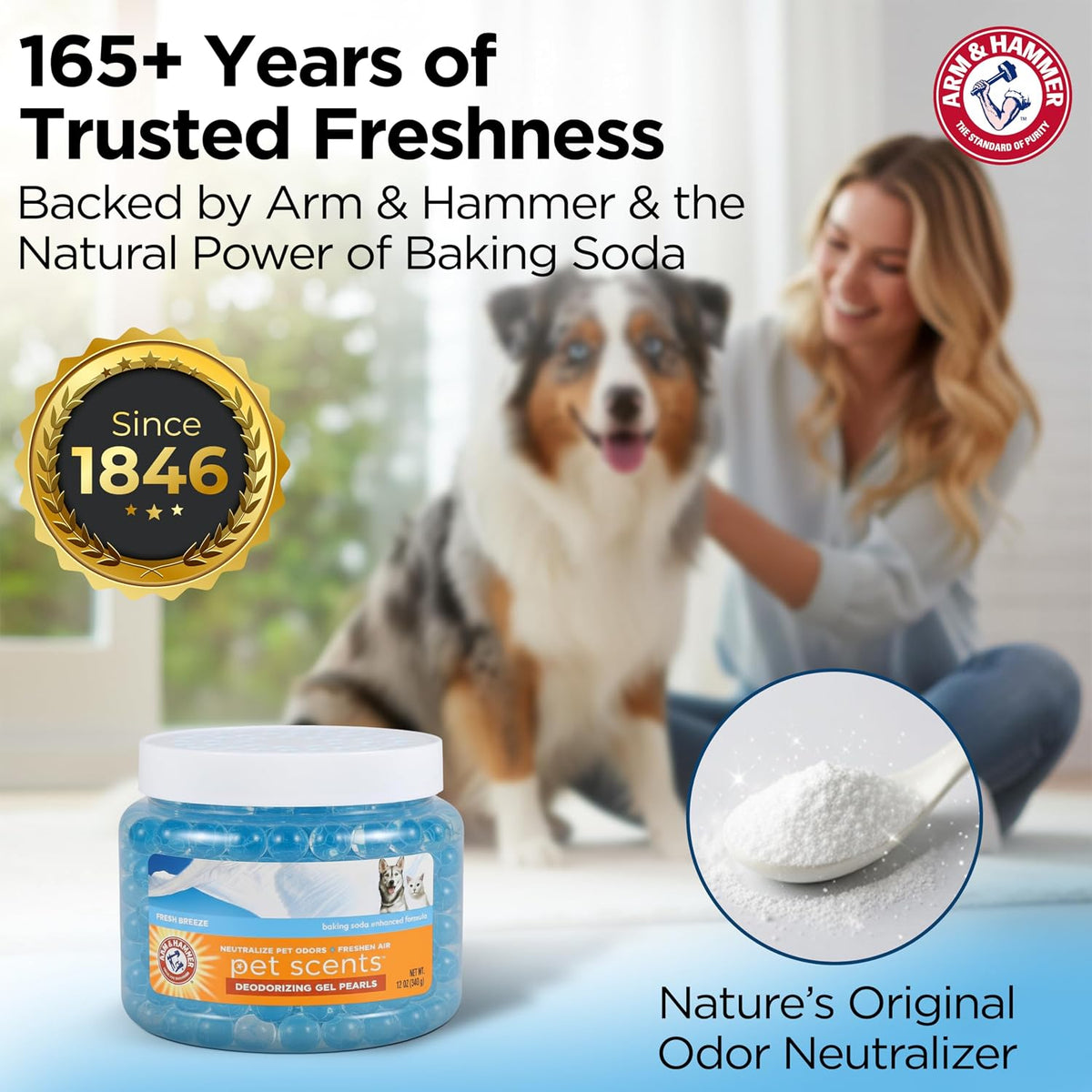 Arm & Hammer Pet Scents Deodorizing Gel Beads, Fresh Breeze, 12 Oz