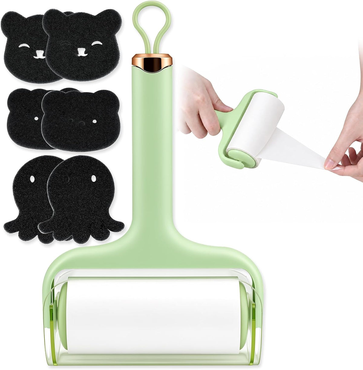 355 Sheets Extra Sticky Lint Roller,Pet Hair Remover for Laundry (Green)