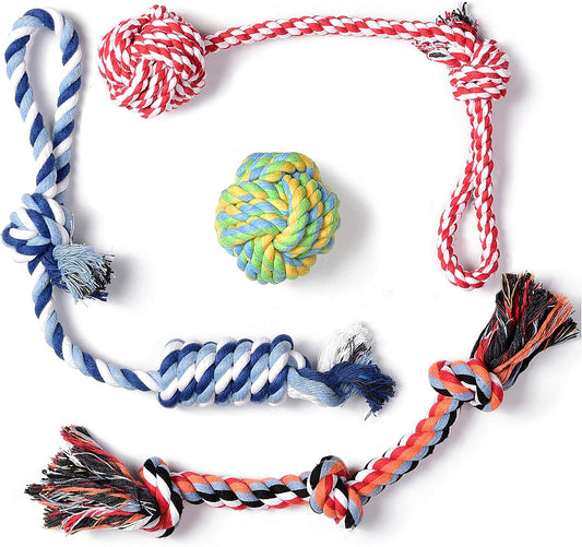 Fida Dog Rope Toys, 4 Pack Cotton Puppy Teething and Chew Toys