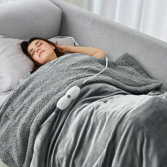 Drewin Heated Weighted Blanket for Adult 15 Lbs, 48 X 72 Inches, Grey
