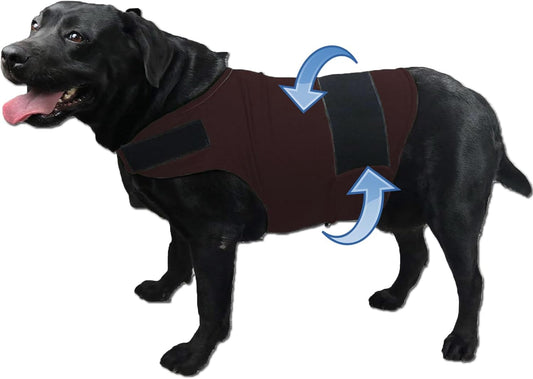 Dog Anxiety Jacket, Skin-Friendly Calming Shirt for Dogs- Dog Coat for Thunder, Fireworks and Separation - Keep Pet Calm without Medicine & Training, anti Anxiety Vest for Dogs (Dark Brown, S)